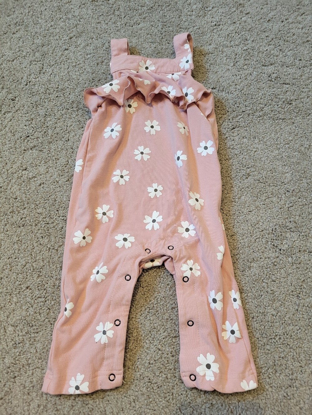 Stephan Baby Girls Bamboo One Piece Jumpsuit Overalls Pink Floral 3-6M